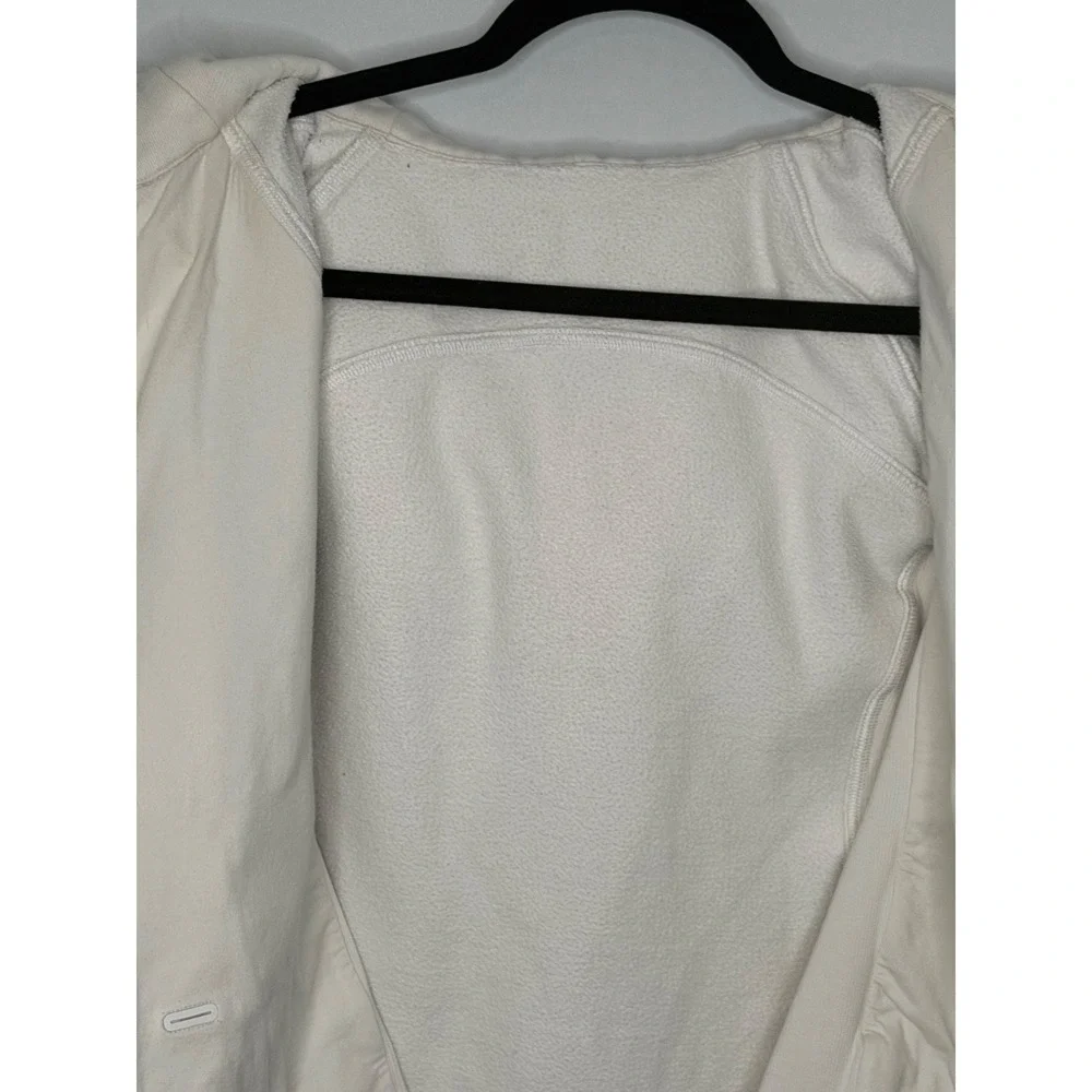 Lululemon Scuba Full Zip Hoodie Bone Size 8 Thumbholes Cotton Terry
